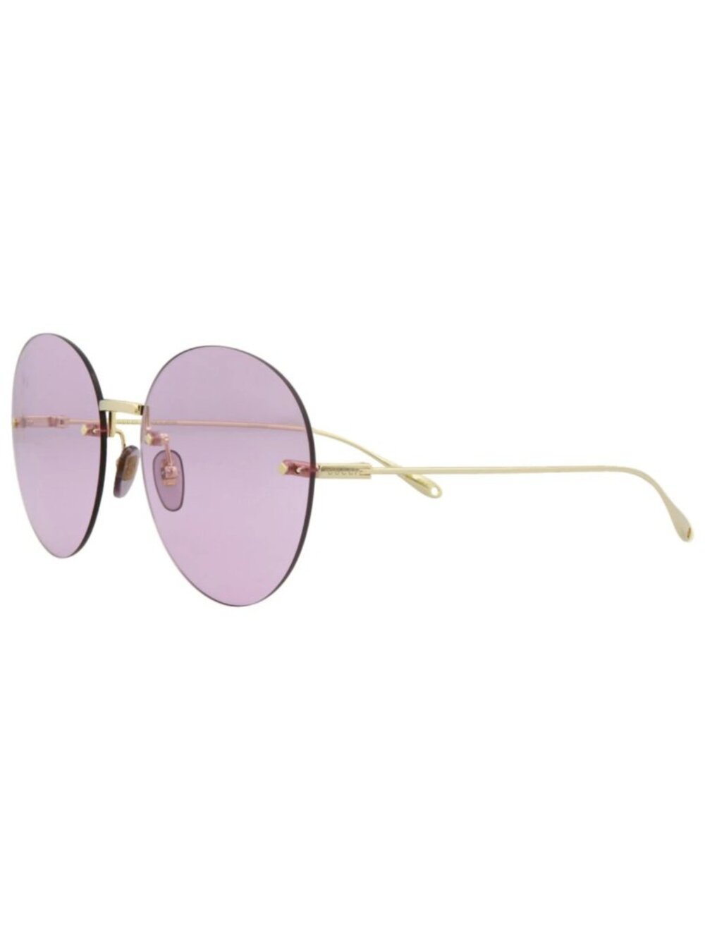 New Gucci Women's Sunglasses Round Oval Metal Frame Gold Gold Pink